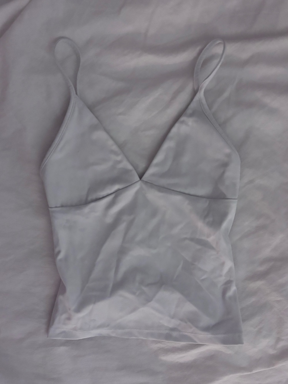 white V neck sleek scoop camis